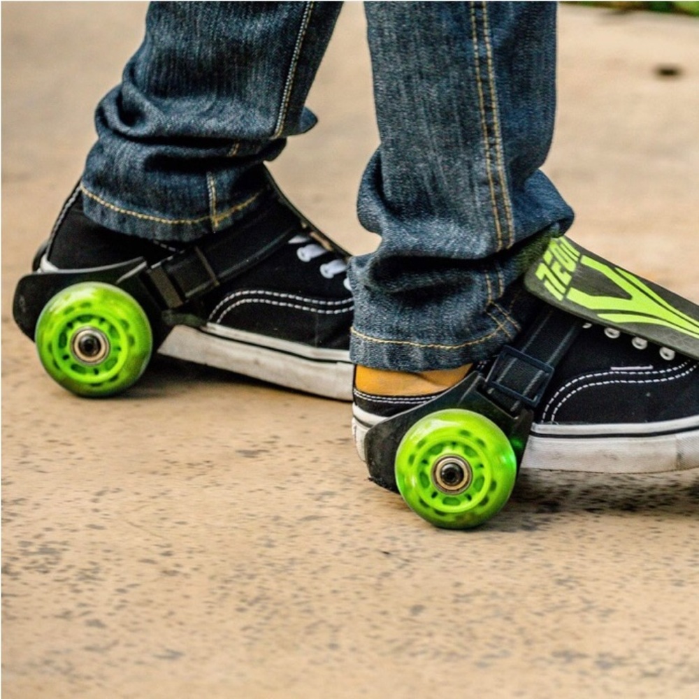 Neon Street Rollers. Change any pair of shoes into Heelys - type rollers!